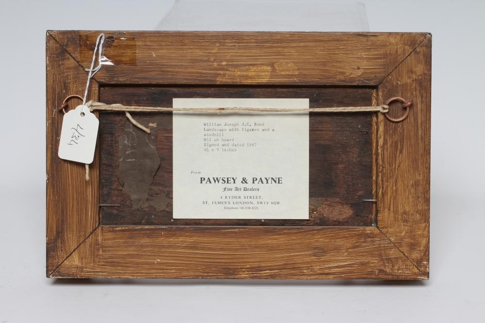 WILLIAM JOSEPH J. C. BOND (1833-1926) Landscape with Figures and a Windmill Image