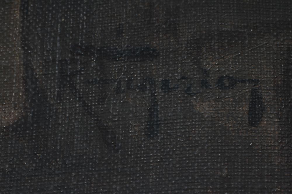 R. FUGARIO (Italian 19th century) Time for a Smoke, oil on panel, signed, 16 1/4" x 12 1/4", gilt Image