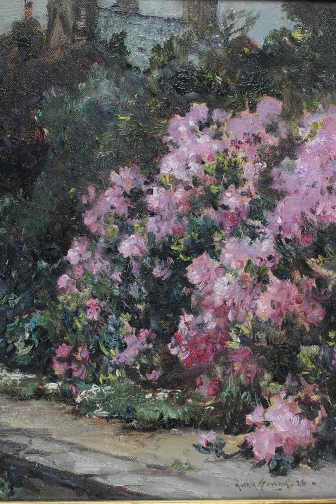 OWEN BOWEN (1873-1967) Summer Garden Rawdon, oil on canvas, signed and dated (19)26, 14" x 18", Image