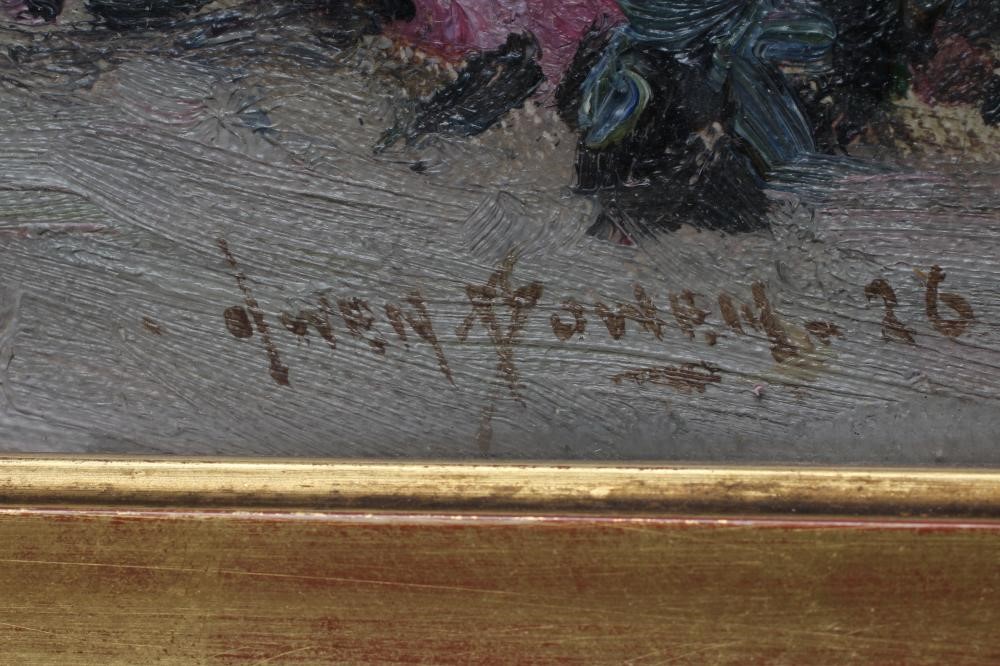 OWEN BOWEN (1873-1967) Summer Garden Rawdon, oil on canvas, signed and dated (19)26, 14" x 18", Image