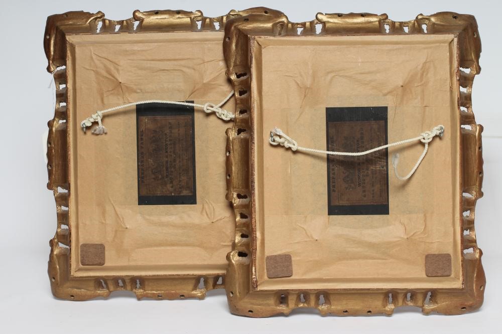 COLIN GRAEME ROE (1855-1910) Gundogs, a pair, oil on board, signed Colin Graeme, 8 1/4" x 6", swept Image