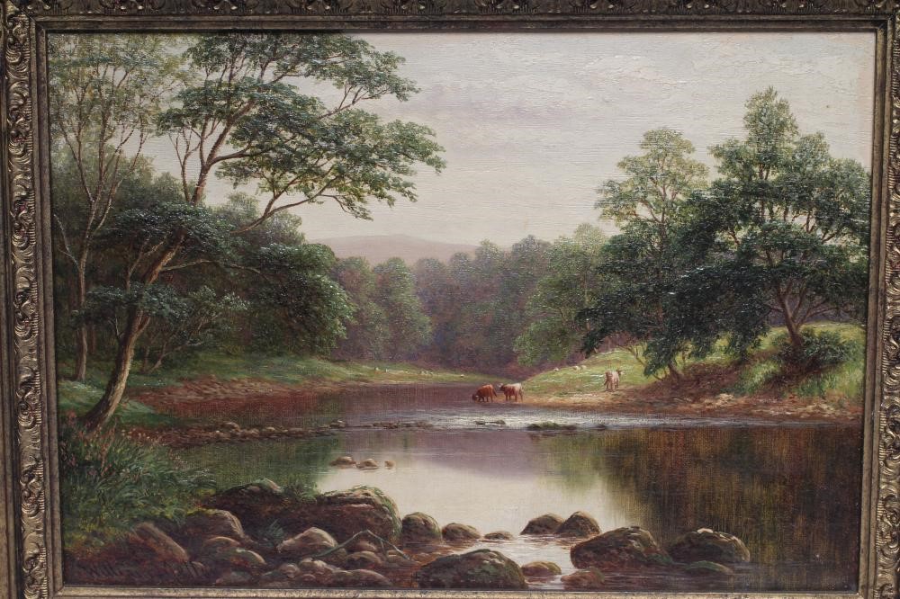 WILLIAM MELLOR (1851-1931) "On The Wharfe near Beamsley, Yorkshire", oil on canvas, signed, Image