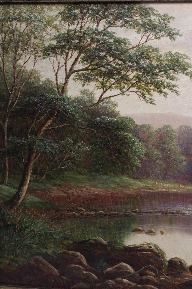 WILLIAM MELLOR (1851-1931) "On The Wharfe near Beamsley, Yorkshire", oil on canvas, signed, Image
