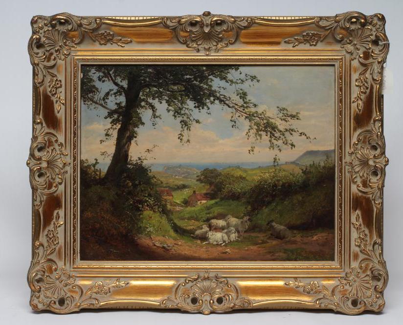 EDWARD HENRY HOLDER (1847-1922) Coastal Landscape with Whitby in the Distance Image