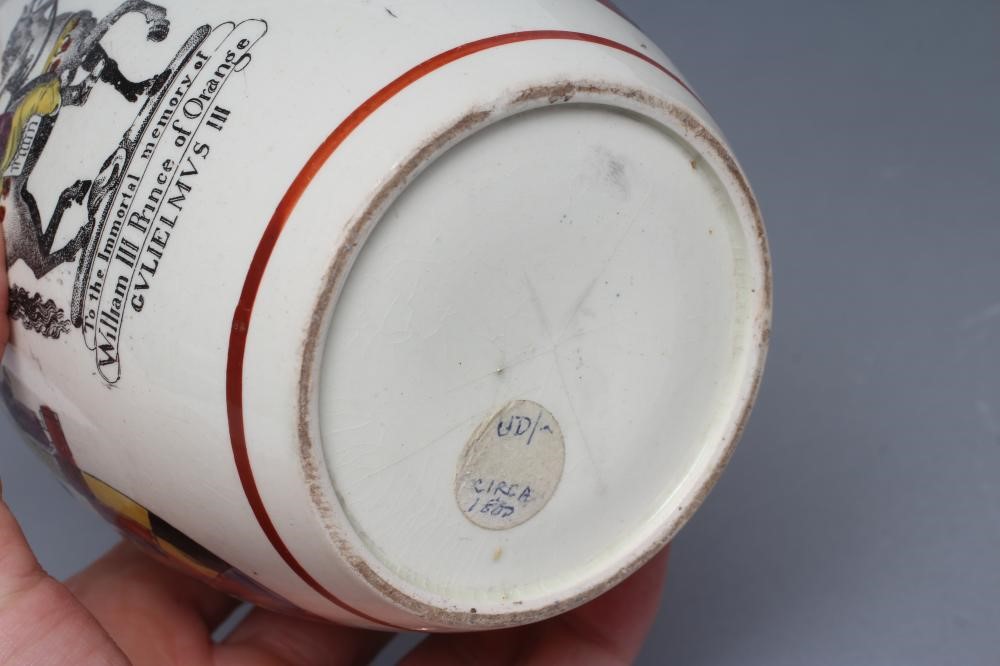 OF ROYAL INTEREST - a creamware barrel jug Image