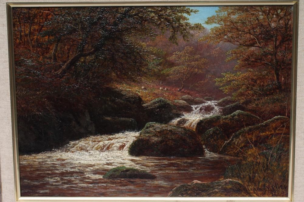 WILLIAM MELLOR (1851-1931) "Padley Brook, Derbyshire", oil on canvas, signed, inscribed to reverse, Image