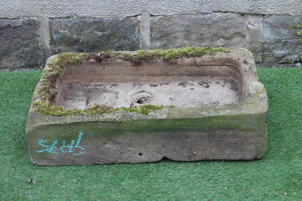 A SANDSTONE TROUGH of well cut oblong form, 30" x 16" x 6 1/2" (Est. plus 24% premium inc. VAT) Image