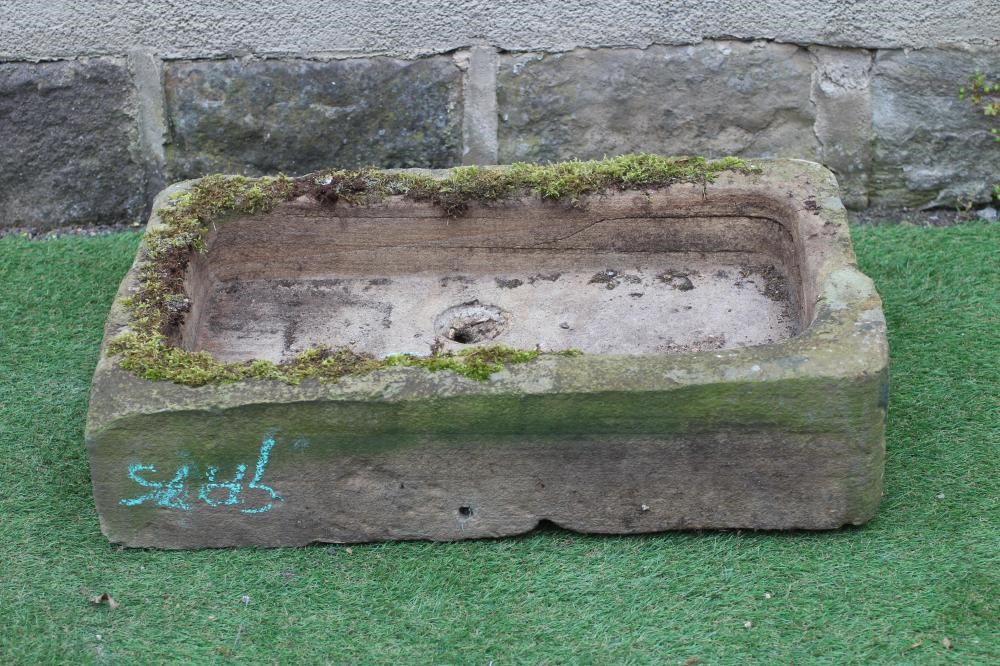 A SANDSTONE TROUGH of well cut oblong form, 30" x 16" x 6 1/2" (Est. plus 24% premium inc. VAT) Image