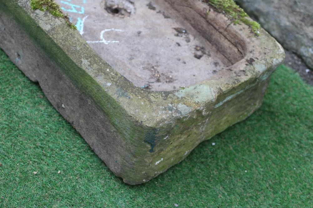 A SANDSTONE TROUGH of well cut oblong form, 30" x 16" x 6 1/2" (Est. plus 24% premium inc. VAT) Image