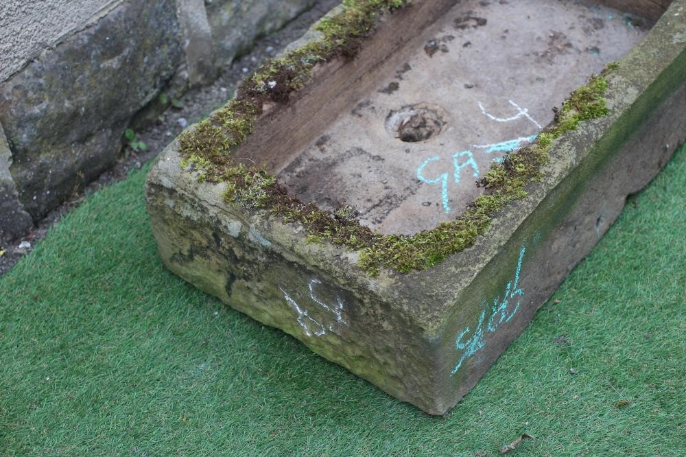 A SANDSTONE TROUGH of well cut oblong form, 30" x 16" x 6 1/2" (Est. plus 24% premium inc. VAT) Image