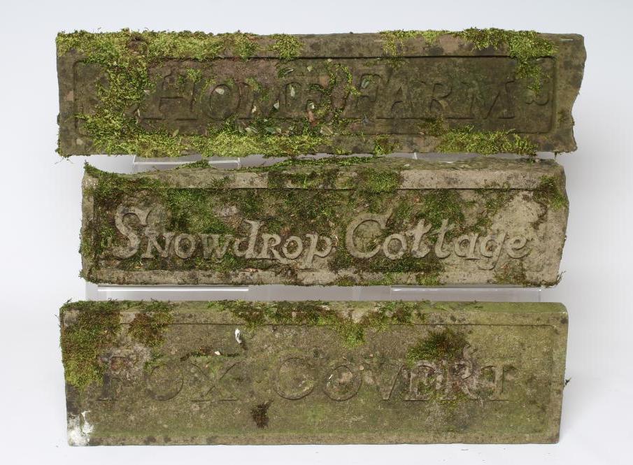 A CARVED SANDSTONE HOUSE NAME PLATE Image