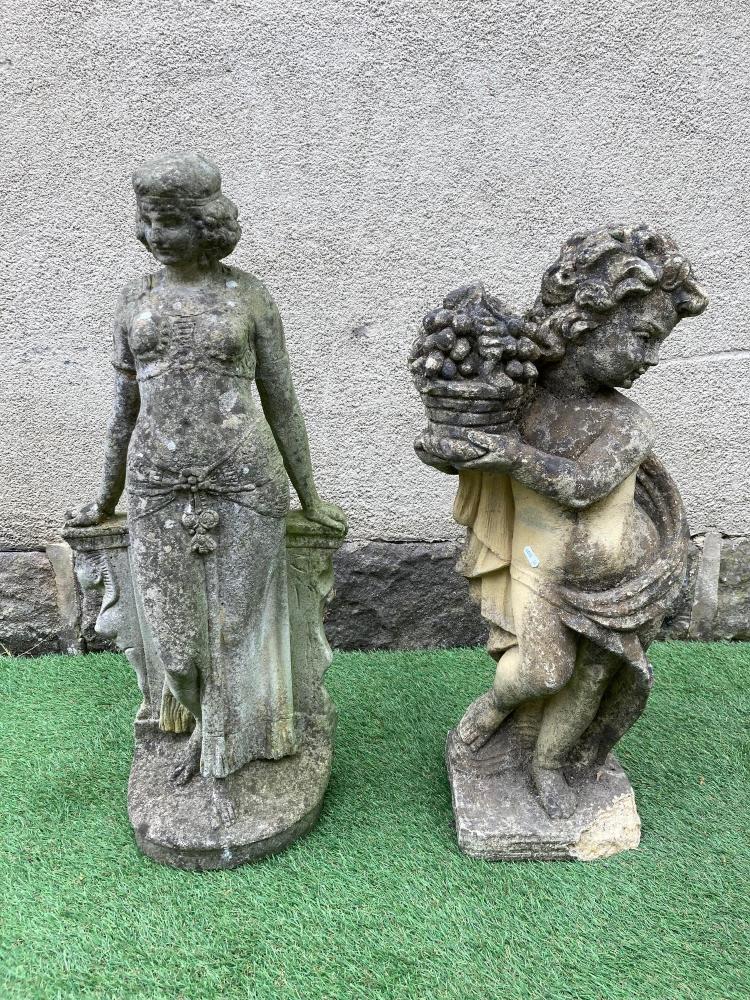 A COMPOSITION STONE ALLEGORICAL FIGURE representing Autumn Image