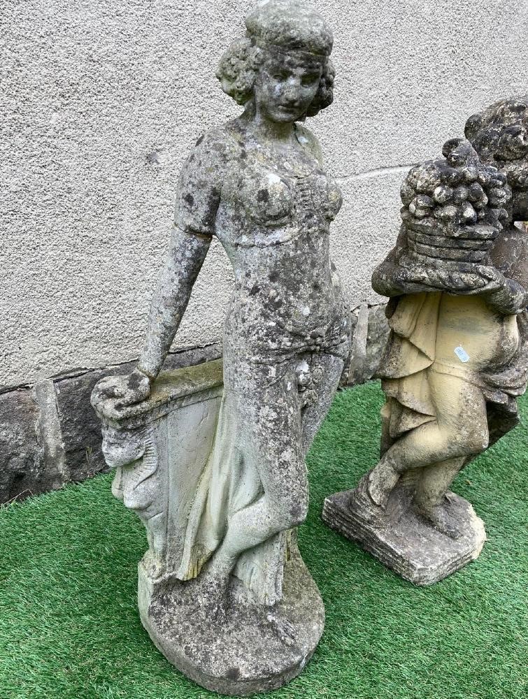 A COMPOSITION STONE ALLEGORICAL FIGURE representing Autumn Image