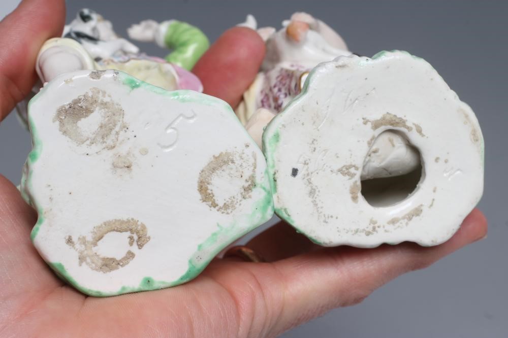 A PAIR OF CHELSEA DERBY PORCELAIN "FRENCH SHEPHERD" FIGURES Image