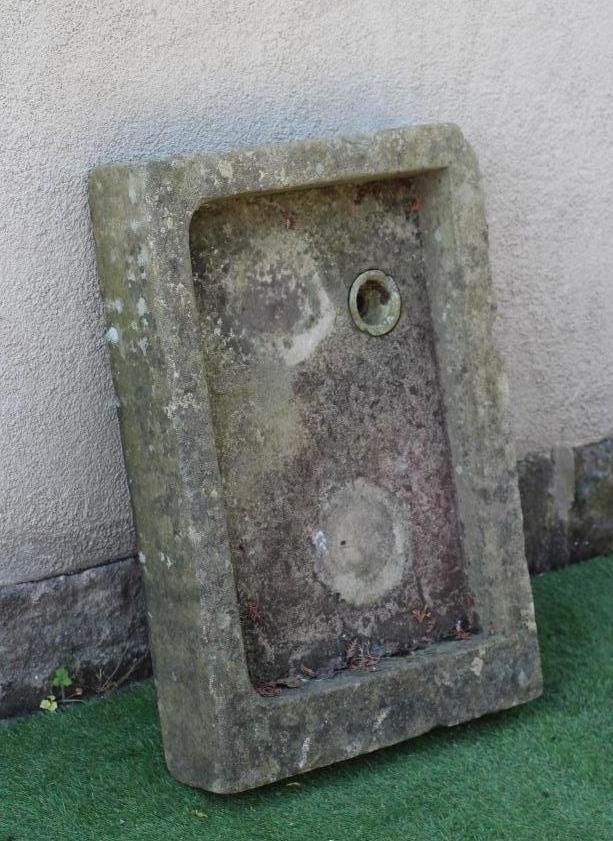 A SANDSTONE SINK, 21 1/2" X 32 1/4" x 5 1/2", together with another, 26 1/4" x 22 1/2" x 5 1/2" (2) Image