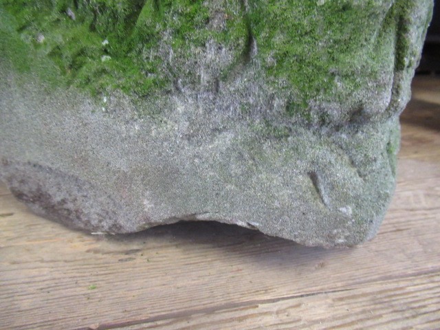 A CARVED SANDSTONE GREEN MAN MASK CORNER STONE, 10 1/4" X 17" (Illustrated) (Est. plus 24% premium Image