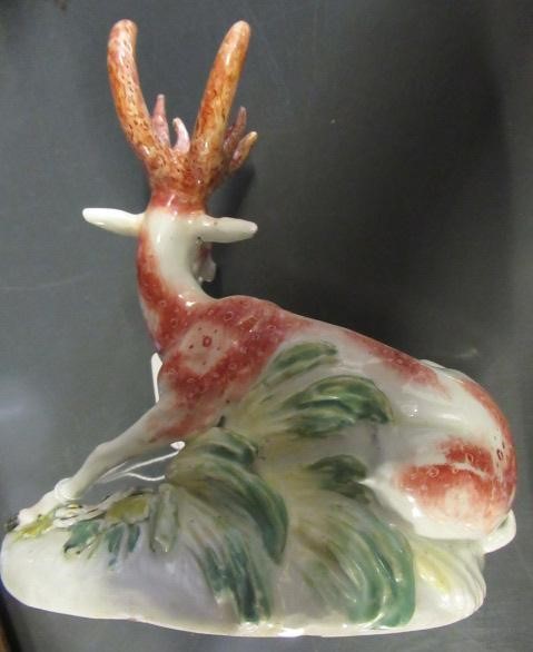 A DERBY PORCELAIN STAG AND HIND Image