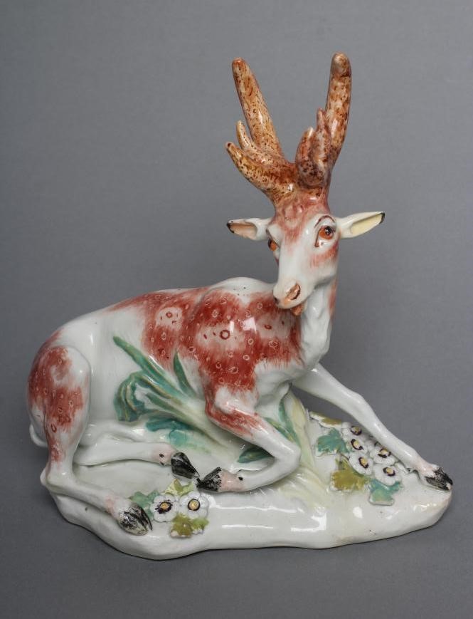 A DERBY PORCELAIN STAG AND HIND Image