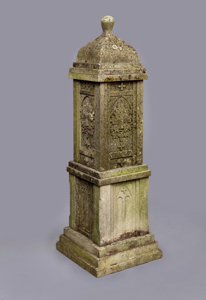 A VICTORIAN SANDSTONE FOUNTAIN of square form Image