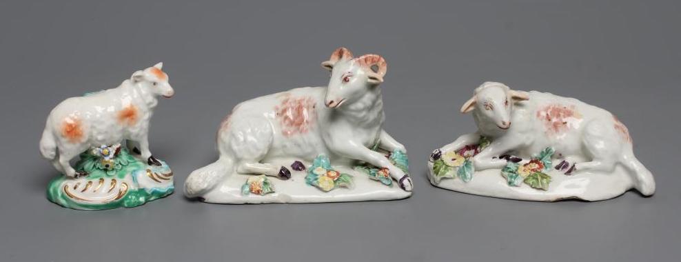 A DERBY PORCELAIN RAM AND EWE Image