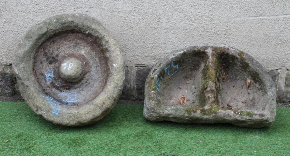 A SANDSTONE TROUGH of rough hewn circular form Image