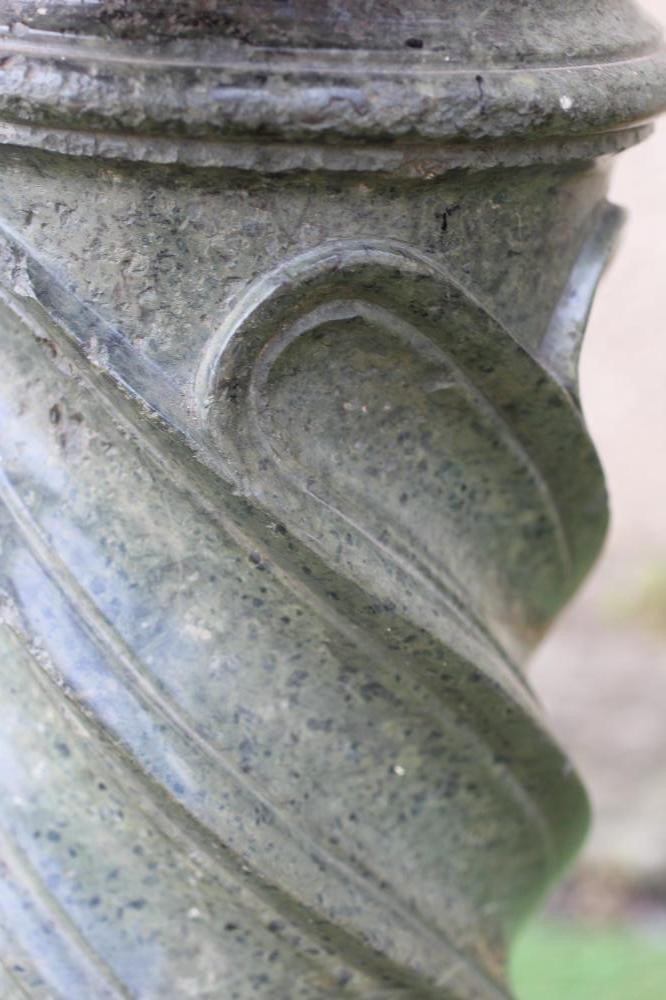 A SPIRAL FLUTED GREEN MARBLE COLUMN, Image