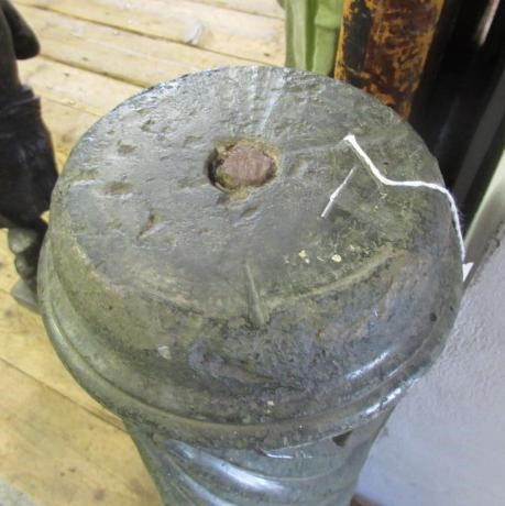 A SPIRAL FLUTED GREEN MARBLE COLUMN, Image