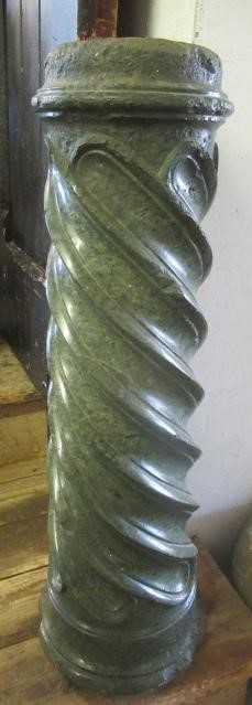 A SPIRAL FLUTED GREEN MARBLE COLUMN, Image