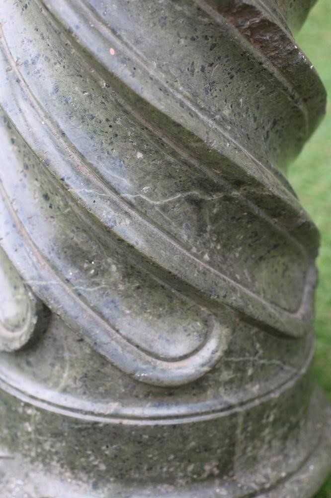 A SPIRAL FLUTED GREEN MARBLE COLUMN, Image