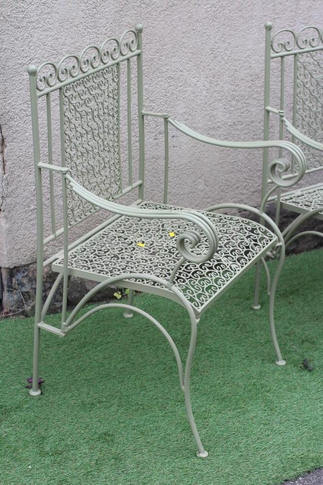 A PAINTED CAST AND TUBULAR METAL TERRACE SUITE Image