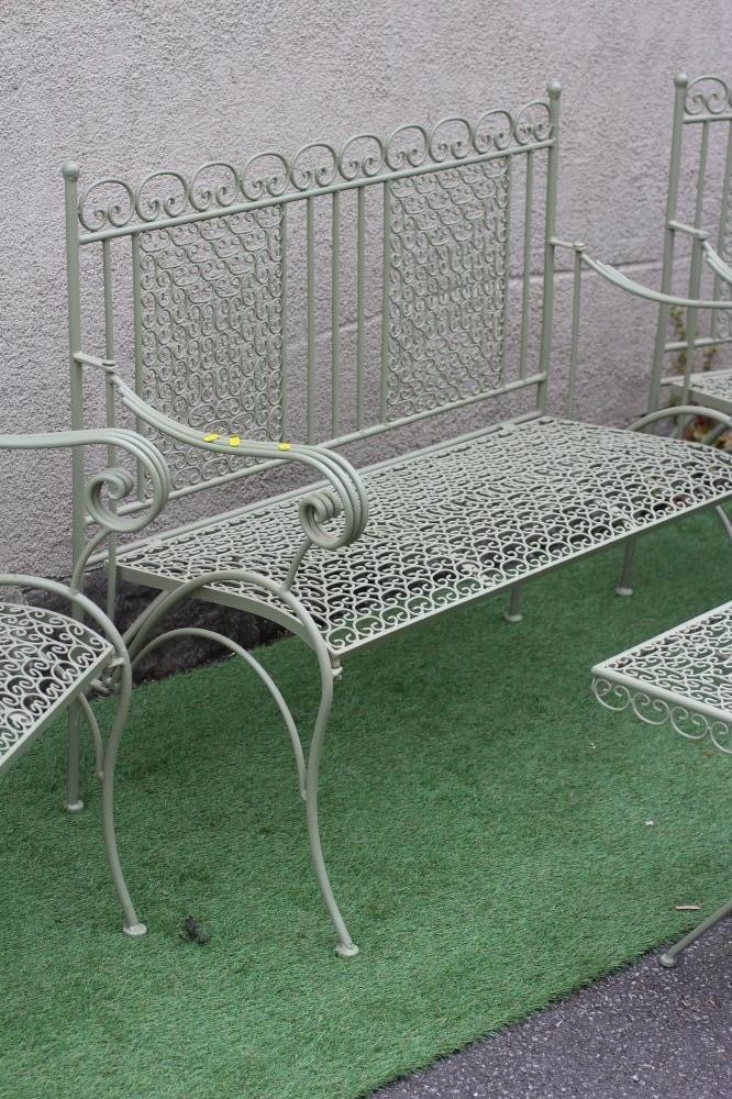 A PAINTED CAST AND TUBULAR METAL TERRACE SUITE Image