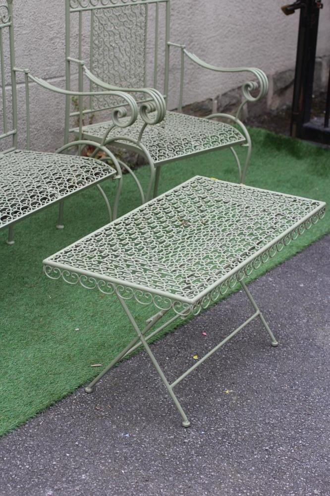 A PAINTED CAST AND TUBULAR METAL TERRACE SUITE Image