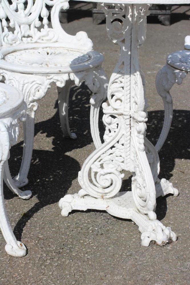 A COALBROOKDALE STYLE HEAVY CAST IRON TERRACE SUITE Image