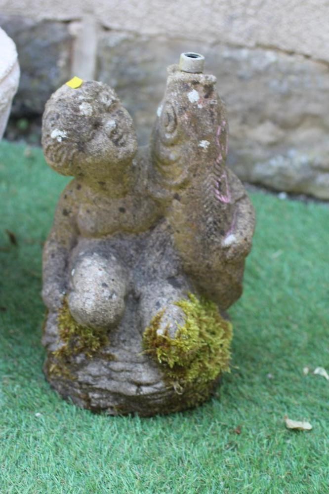 A PAIR OF CAST STONE PLANTERS of circular tapering form Image