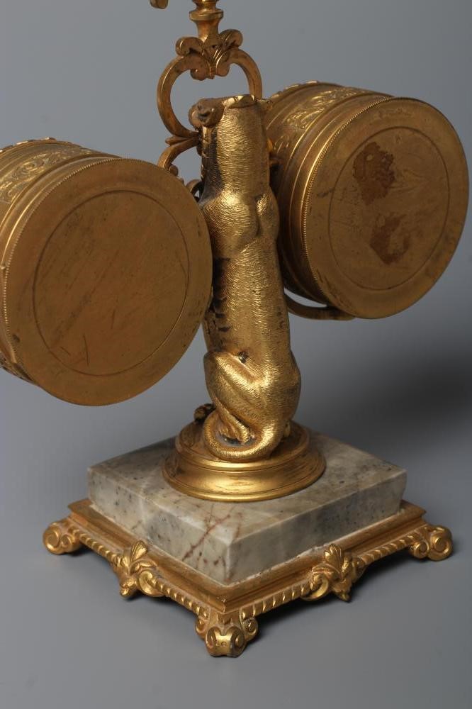 A GILT METAL FIGURAL DESK COMPENDIUM Image