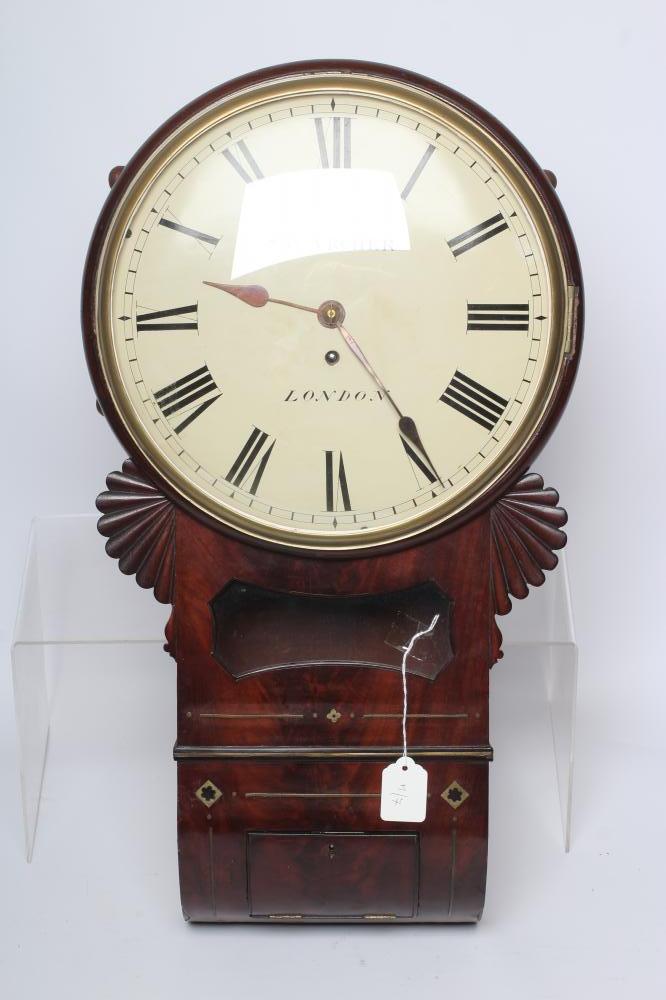 A MAHOGANY DROP DIAL WALL CLOCK by S. W. Archer Image