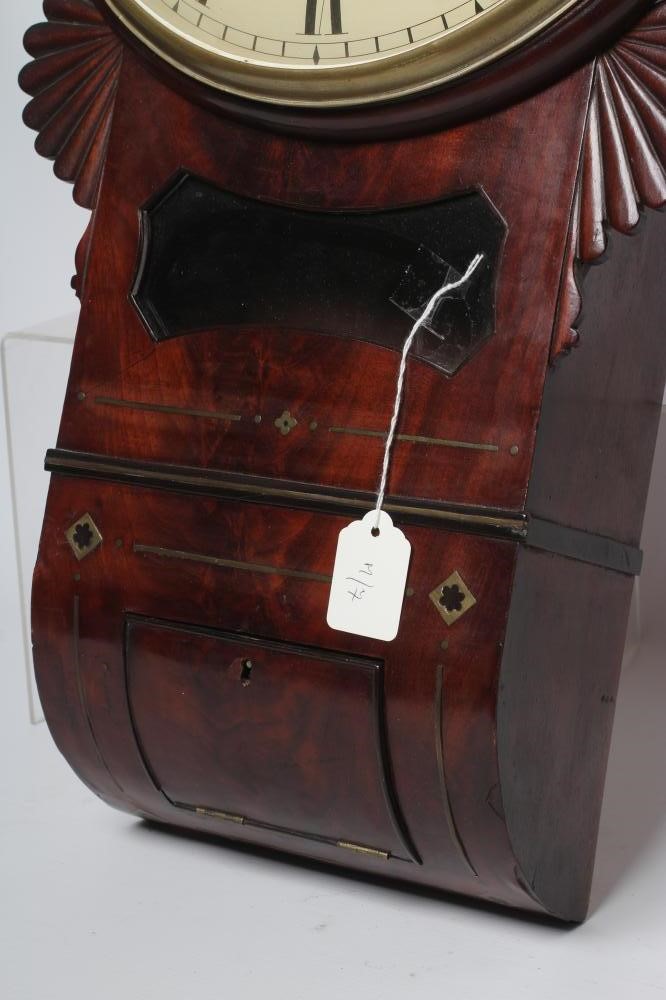 A MAHOGANY DROP DIAL WALL CLOCK by S. W. Archer Image