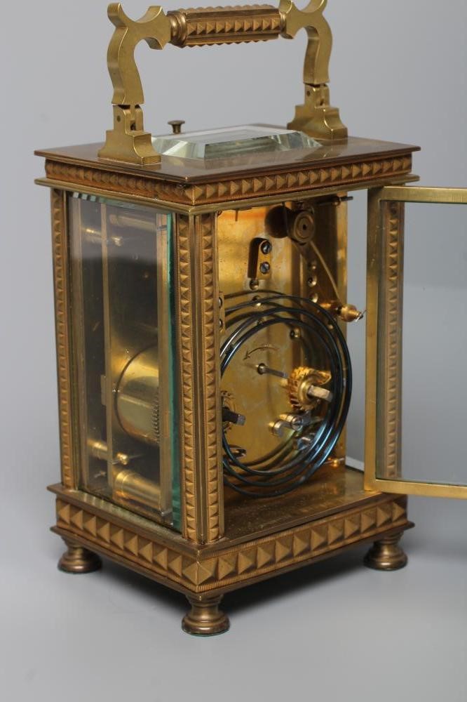 A BRASS CASED CARRIAGE CLOCK Image