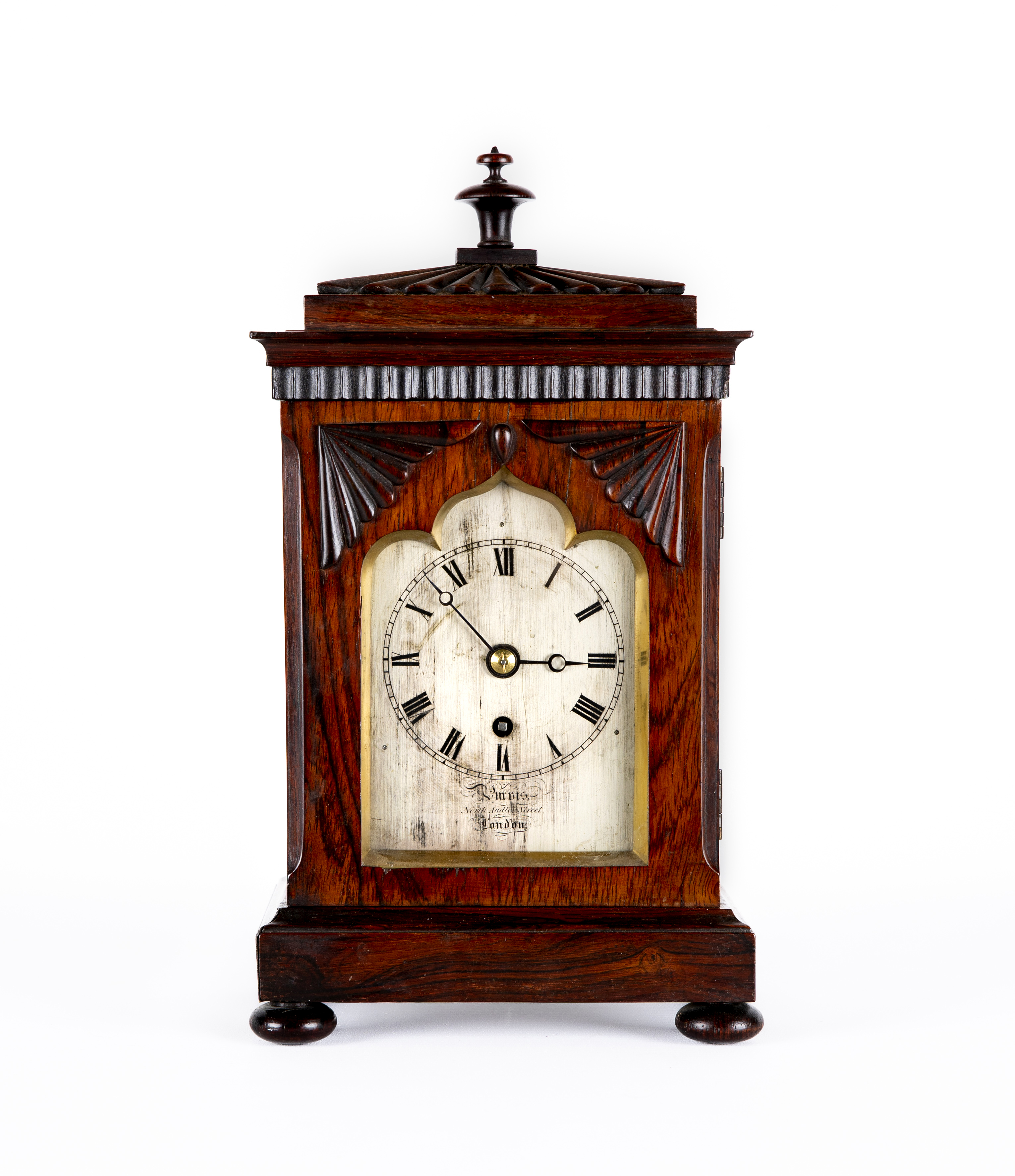 A iv rosewood bracket clock by purvis Hartleys Auctioneers
