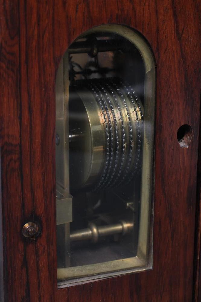 A GEORGE IV ROSEWOOD BRACKET CLOCK by Purvis Image