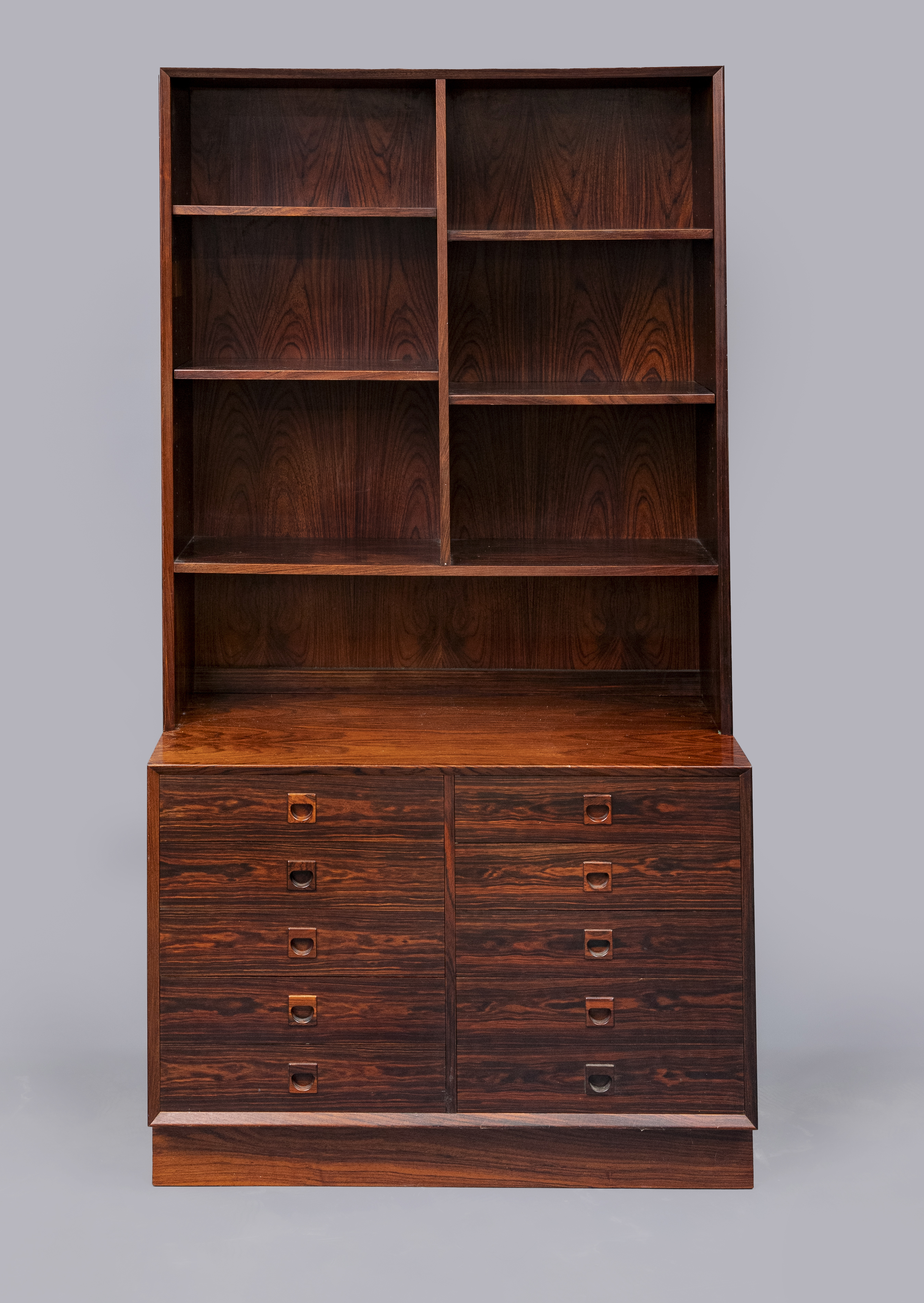 A ROSEWOOD TWO STAGE BOOKCASE Image