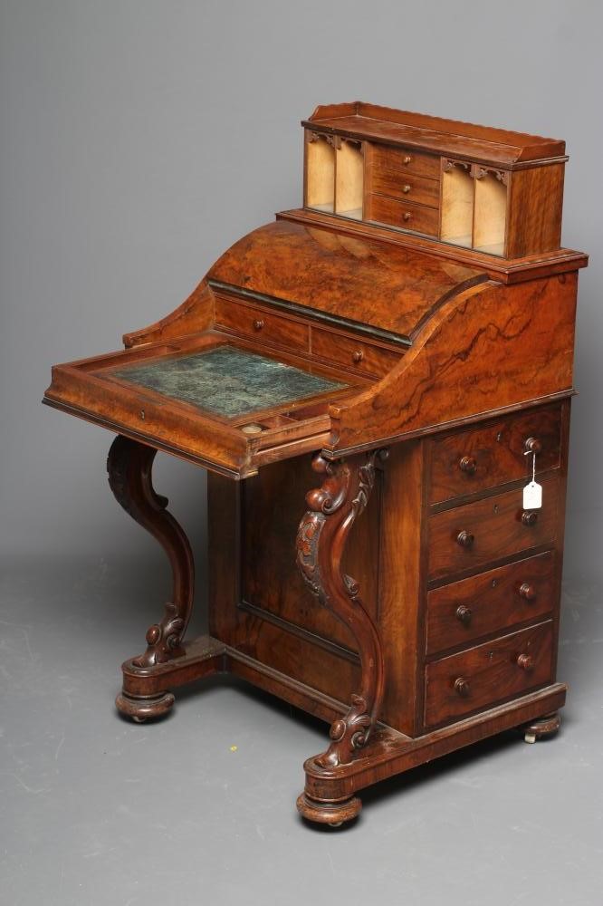 A VICTORIAN BURR WALNUT DAVENPORT Image