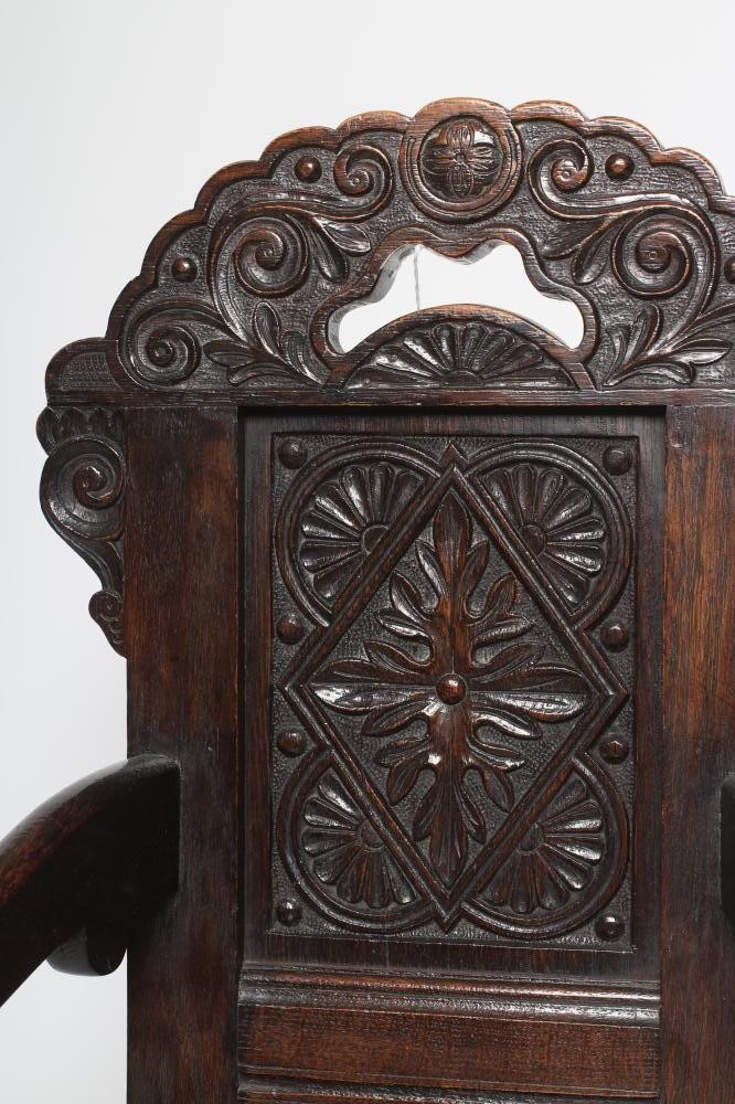 A CHILDS JOINED OAK ARMCHAIR Image