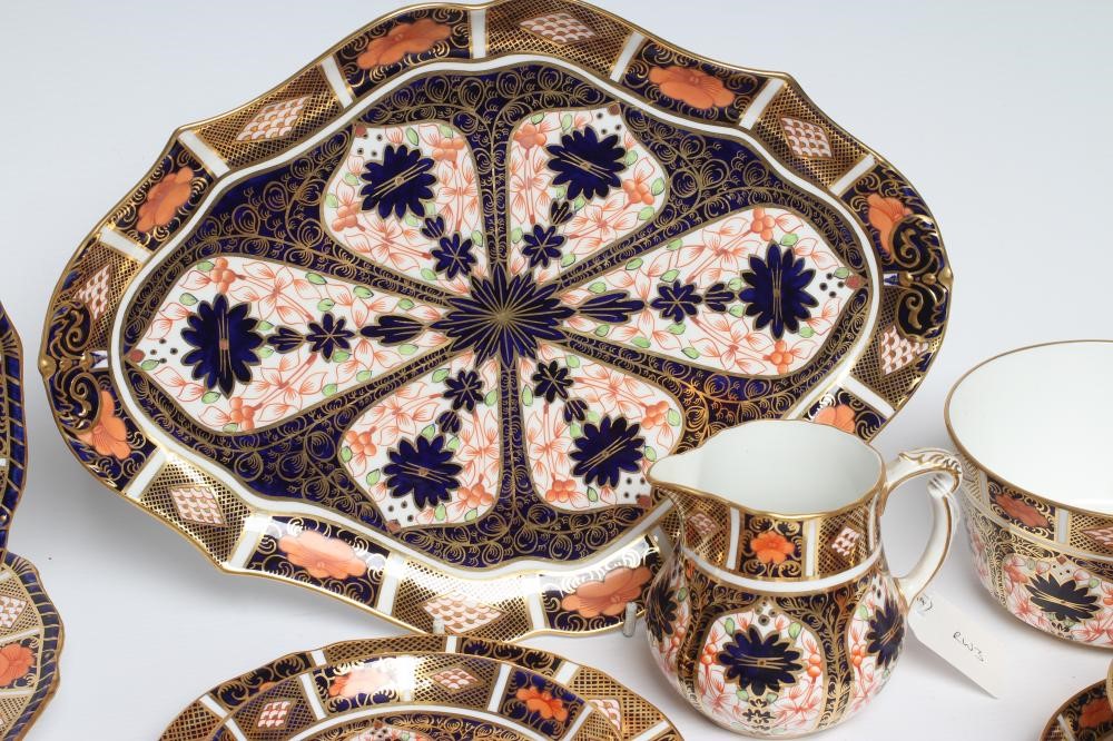 TWO ROYAL CROWN DERBY CHINA IMARI PATTERN TRIOS Image