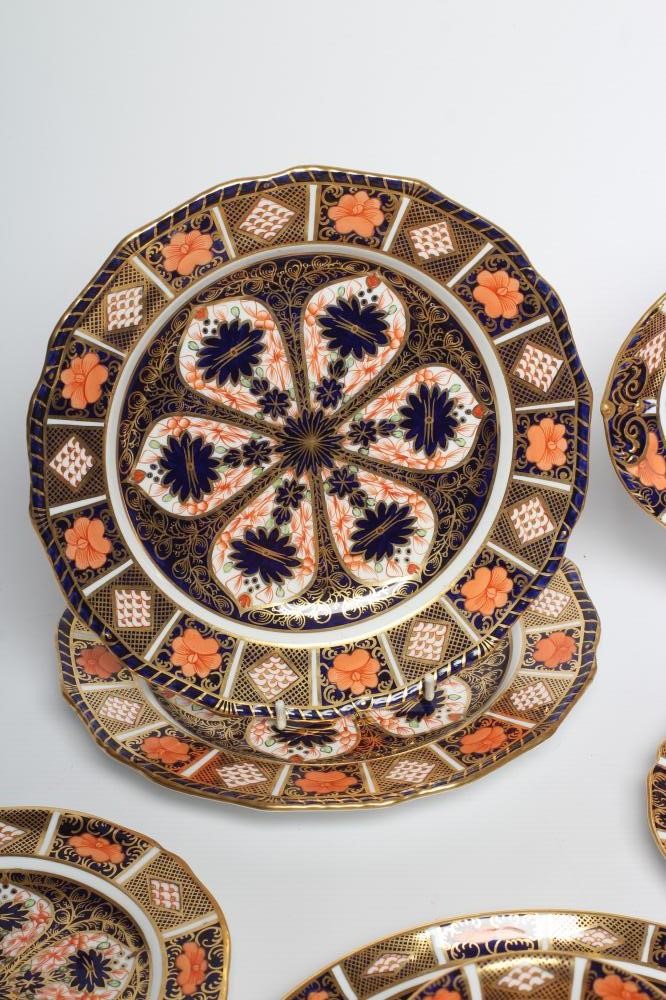 TWO ROYAL CROWN DERBY CHINA IMARI PATTERN TRIOS Image