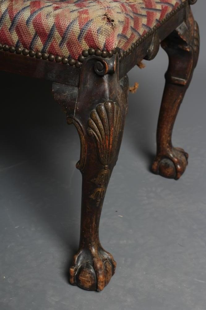 A MAHOGANY AND PARCEL GILT DRESSING STOOL of mid Georgian design Image