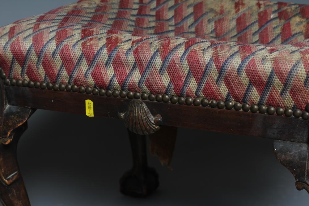 A MAHOGANY AND PARCEL GILT DRESSING STOOL of mid Georgian design Image