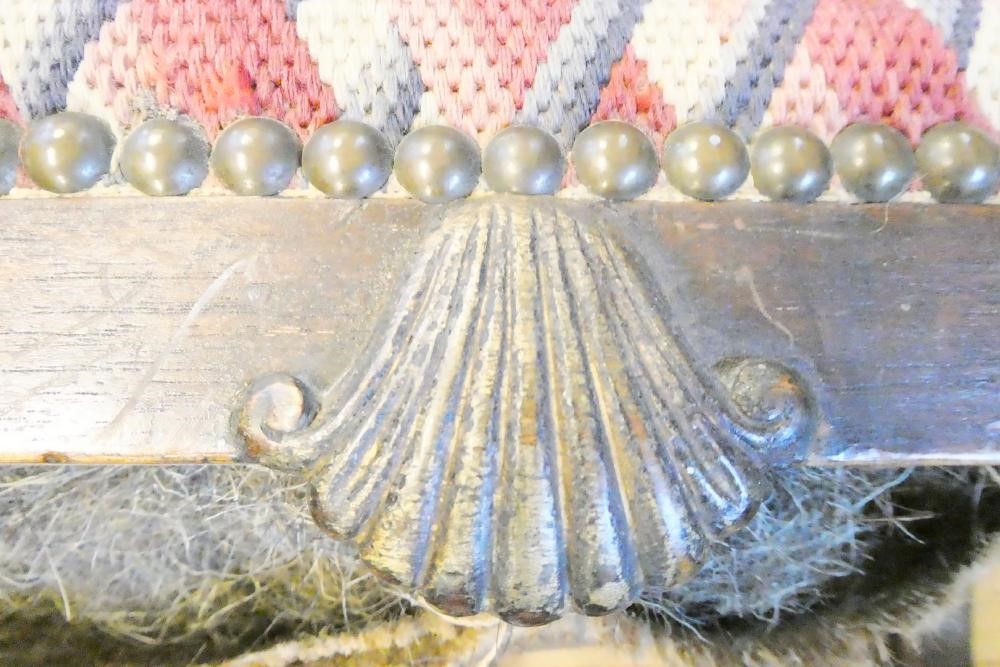 A MAHOGANY AND PARCEL GILT DRESSING STOOL of mid Georgian design Image