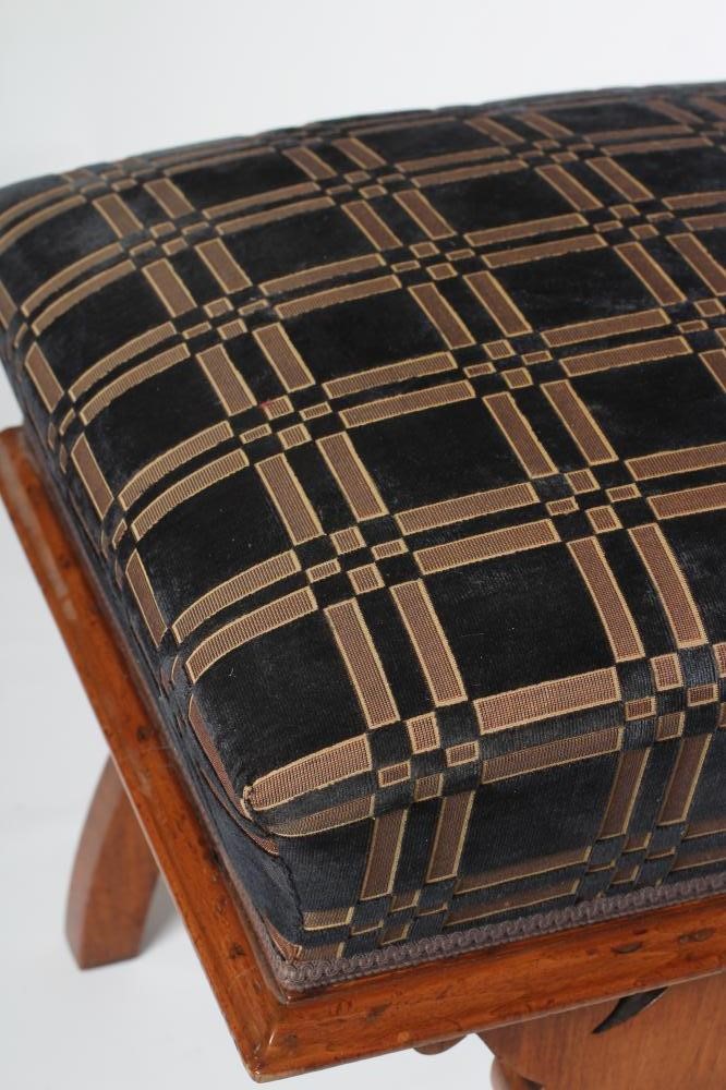 A VICTORIAN WALNUT DRESSING STOOL of square form Image