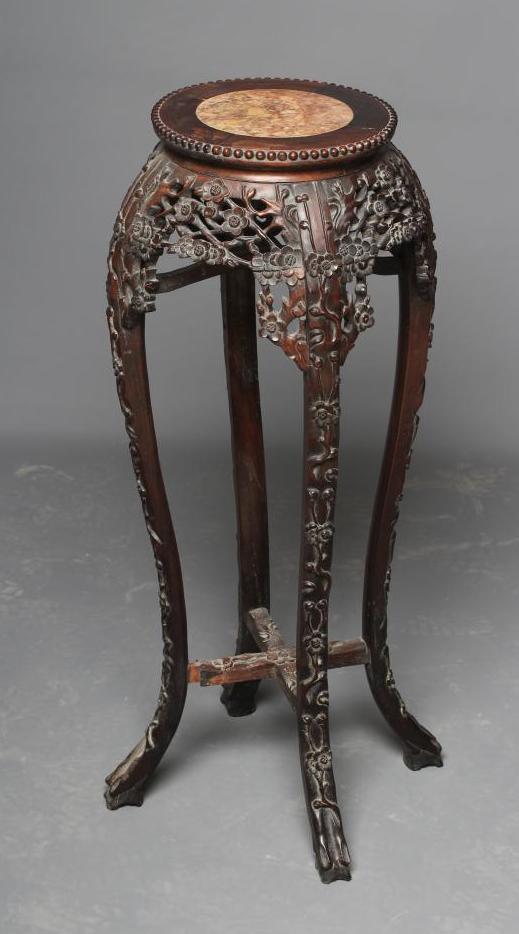 A CHINESE HARDWOOD JARDINIERE STAND Image